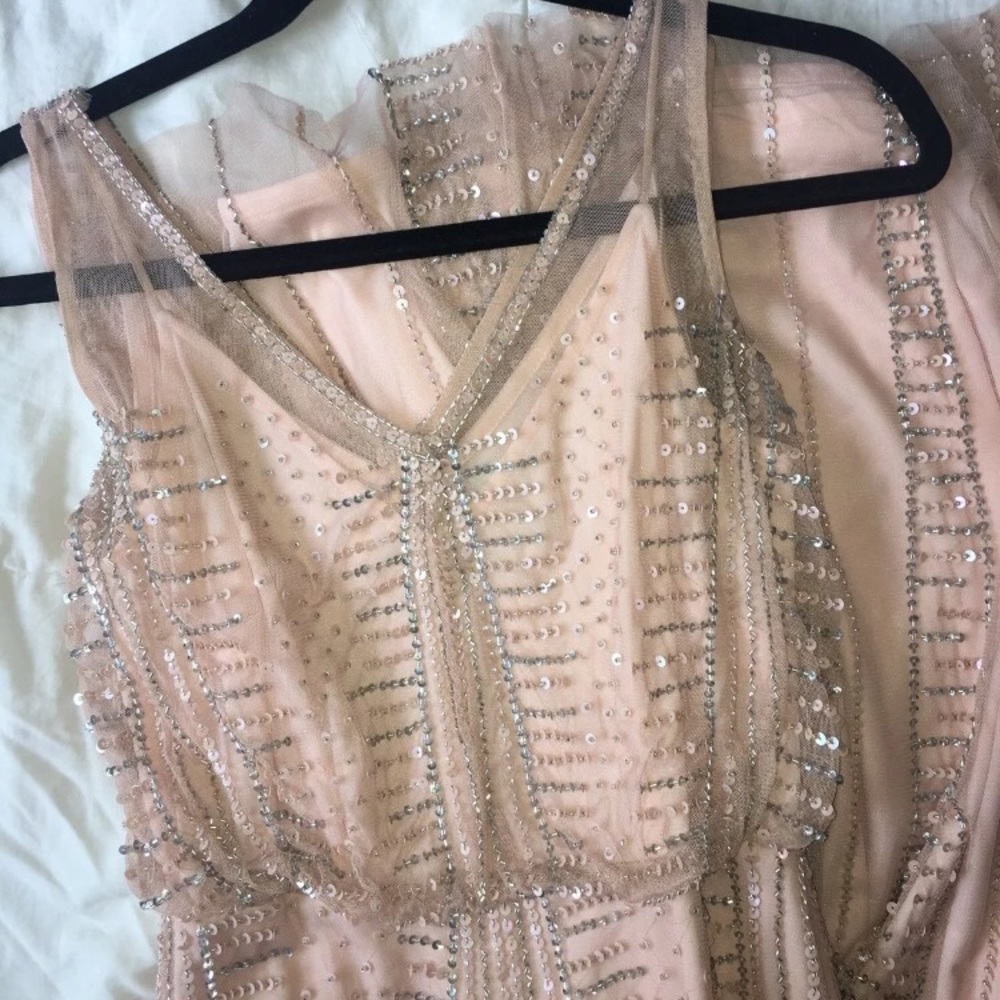 Blush beaded formal gown